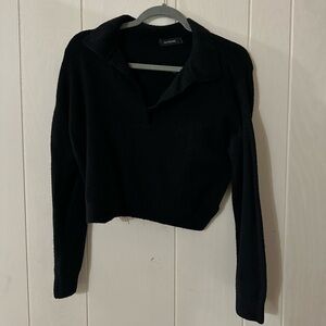 Black Crop Sweater